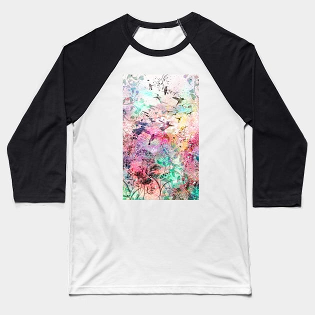 Floral Birds Celestes Studio© Baseball T-Shirt by CelestesStudio